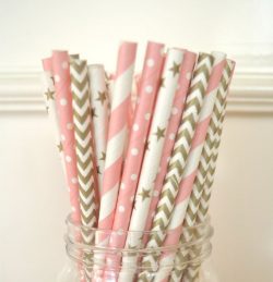 Light Pink Paper Straws