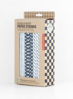 black and white paper straws