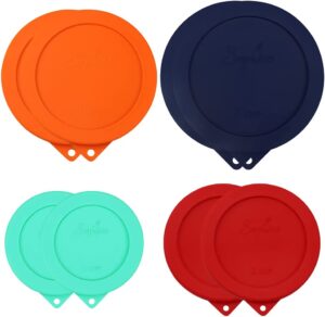 Sophico Round Silicone Storage Cover Lids Replacement for Anchor Hocking and Pyrex Glass Bowls