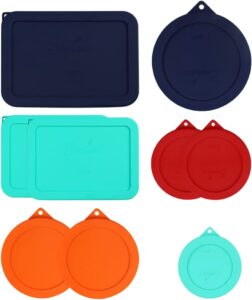 Sophico Silicone Storage Cover Lids Replacement for Pyrex and Anchor Hocking Glass Bowls MIX-10 PACK