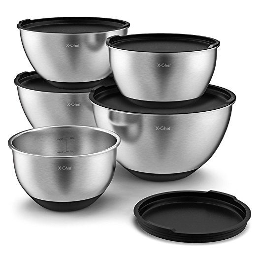 Stainless Steel Mixing Bowls with Lids: Useful for Cooking, Mixing and Storage